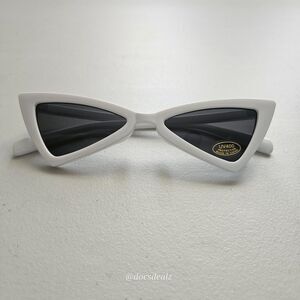 Petals and Peacocks Mod Style White Sunglasses